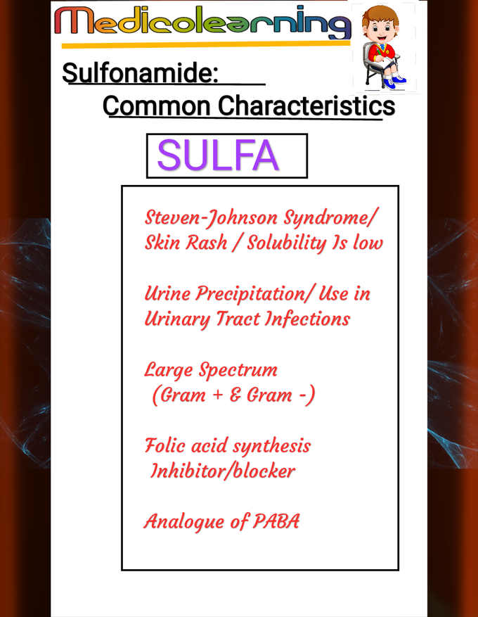 Sulfonamide comman characters