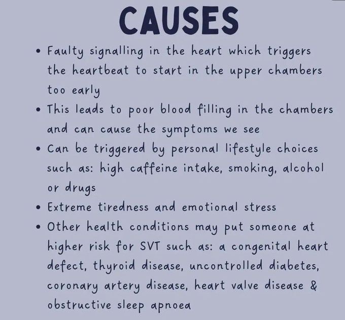 Supraventricular Tachycardia- Causes
