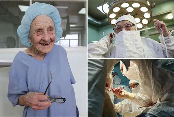 Alla Ilyinichna Levushkina is the world's oldest surgeon!!