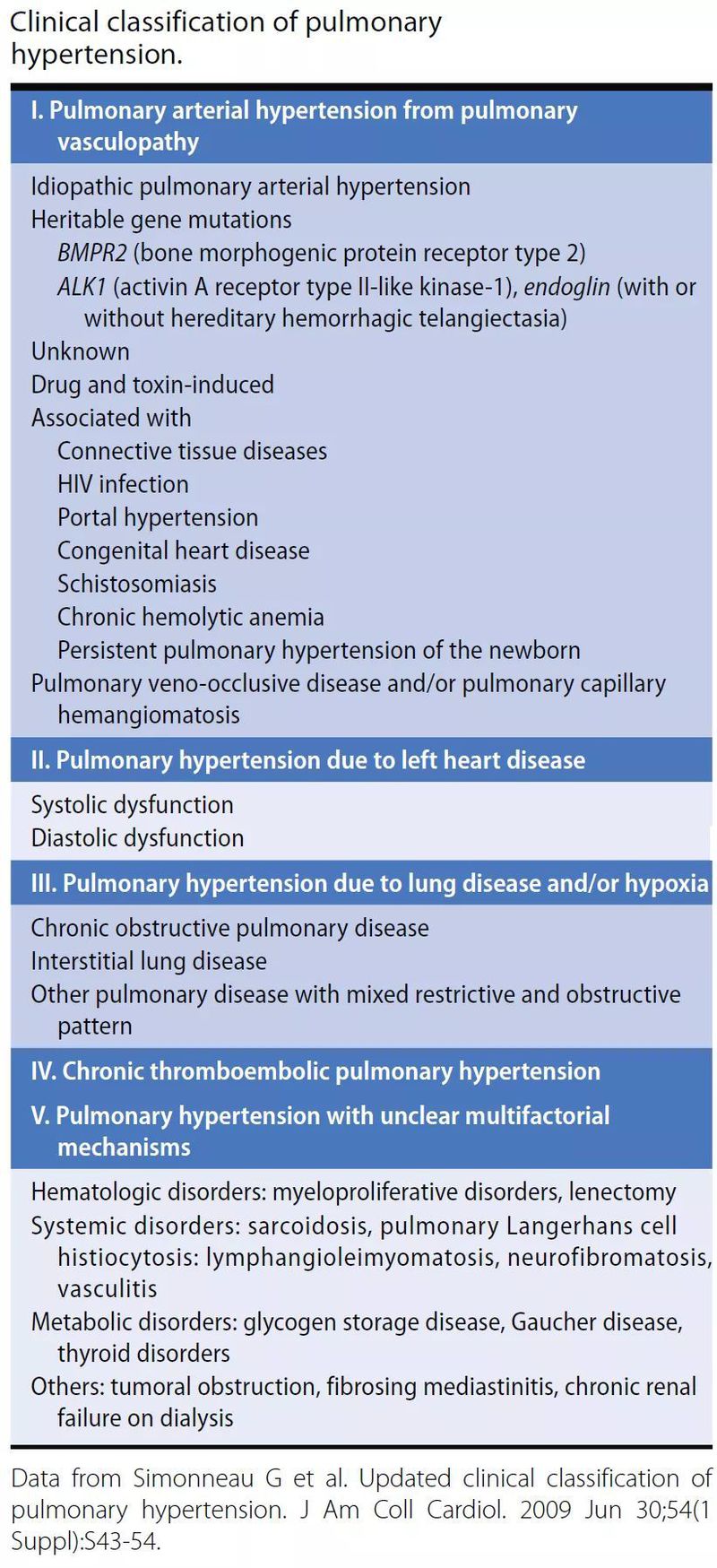 Clinical classification of pulmonary hypertension - MEDizzy