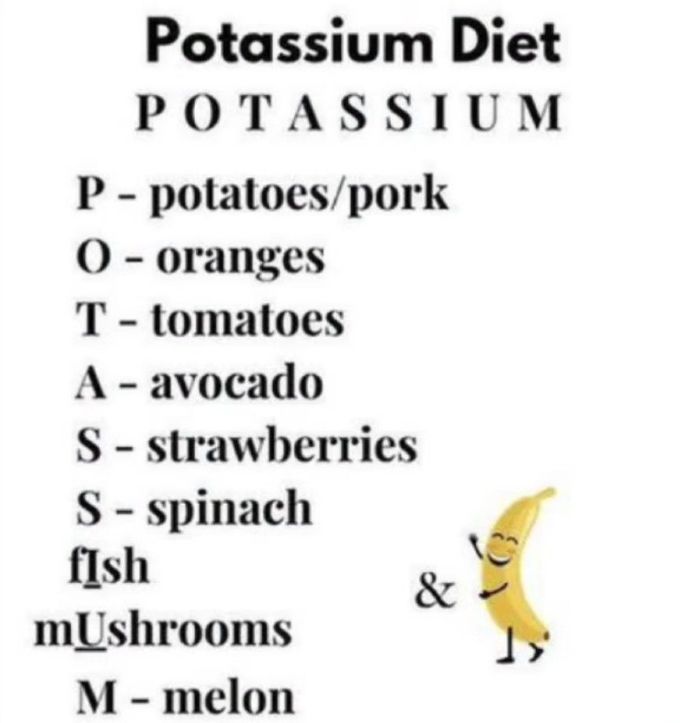 Potassium Diet Mnemonic