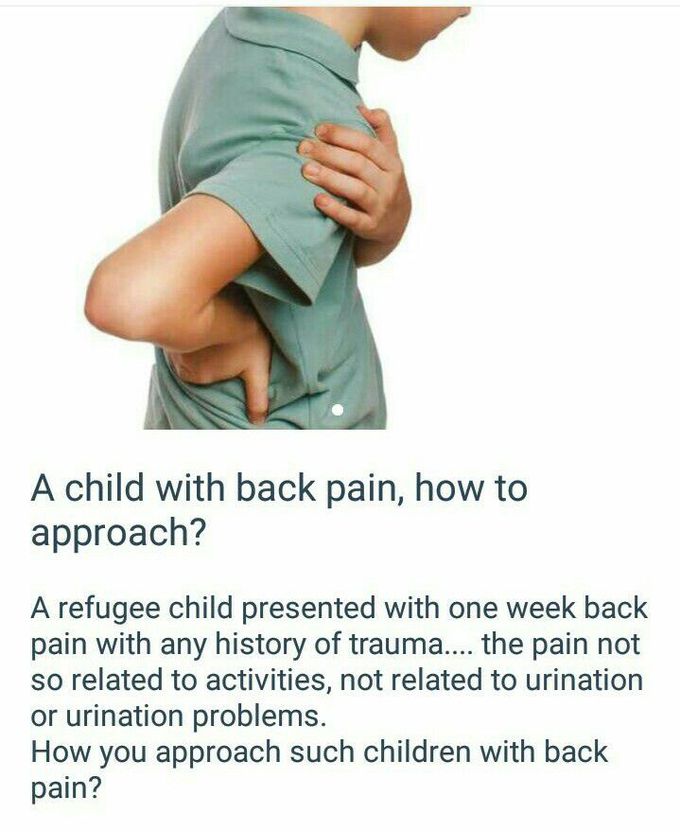 A child with back pain.