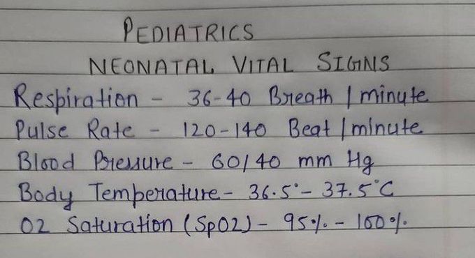 Neonatal vital signs