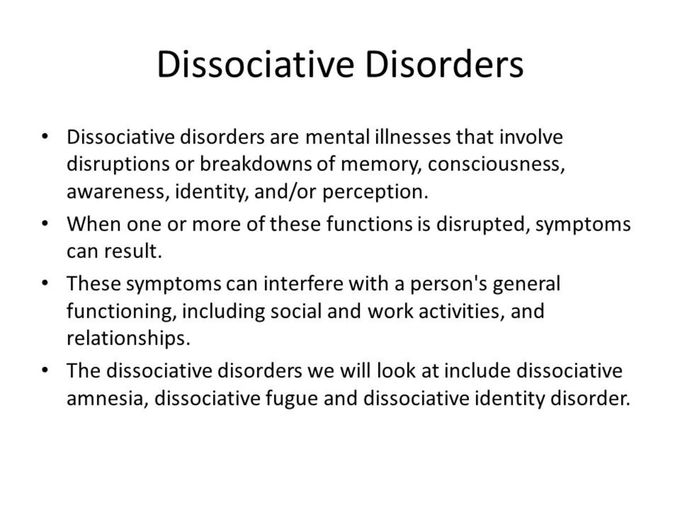 Dissociative Disorders.