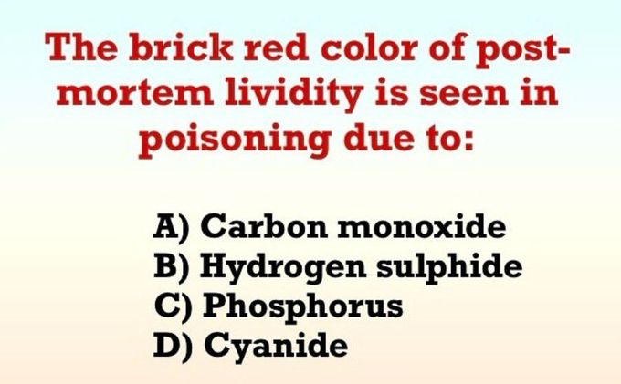 Brick Red color of Post Mortem
