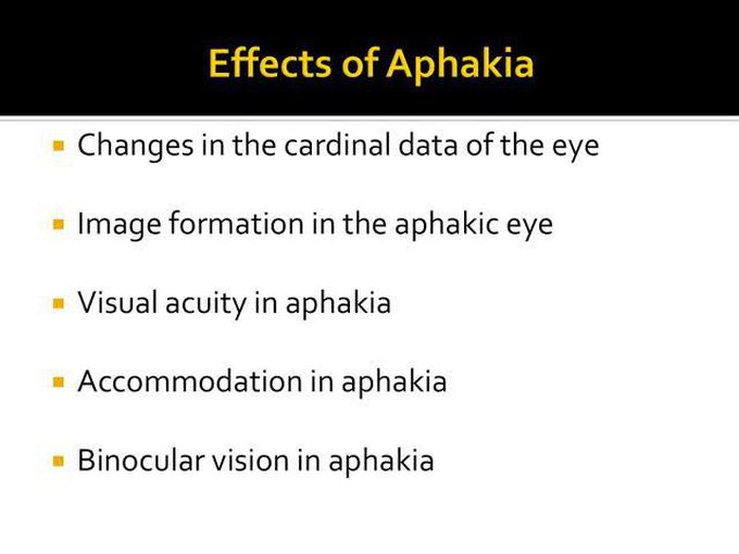 These are the effects of Aphakia