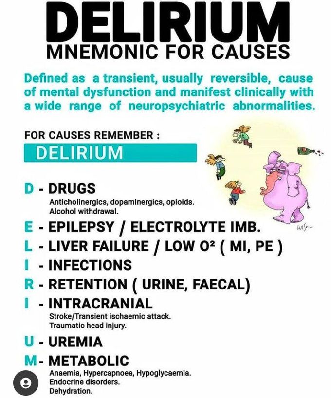 Causes of delirium