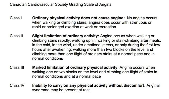 Grading Scale of Angina