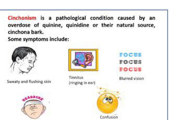 Cinchonism disease and its symptoms.