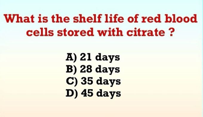 Shelf Life of RBCs