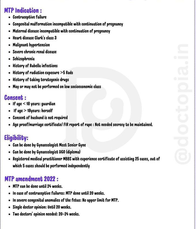 Medical Termination of Pregnancy (MTP) I