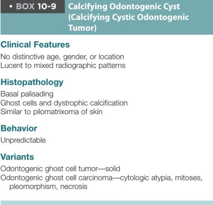 Calcifying odontogenic cyst