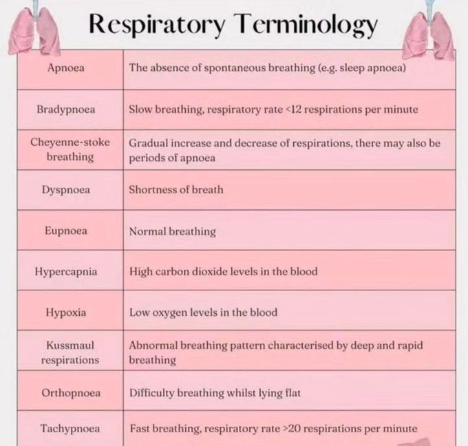 Respiratory Terminologies