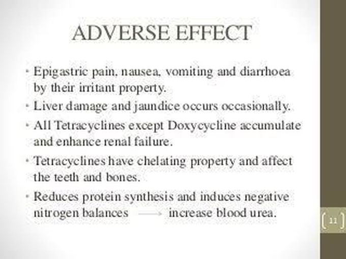 Side effects of tetracycline