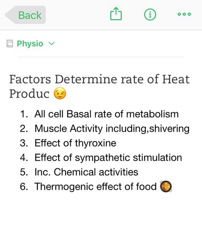 Factors determine rate of heat production 😊