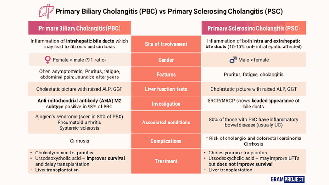 Primary Biliary Cholangitis Vs Primary Sclerosing Cholangitis