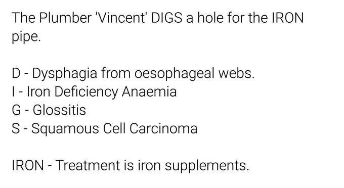 Plummer Vinson's Syndrome