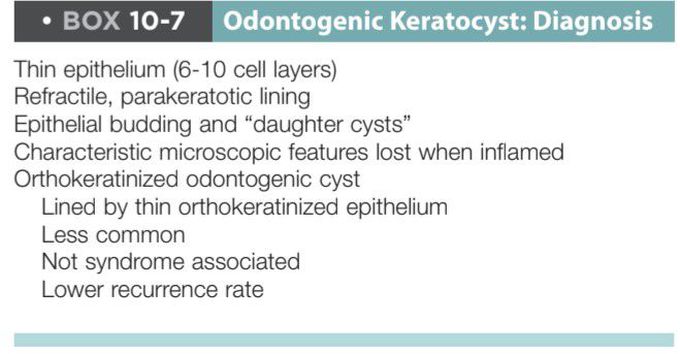 Odontogenic keratocyst diagnosis