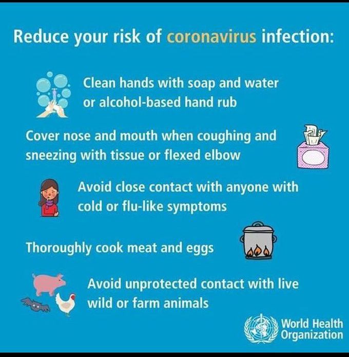 Reduce your risk of coronavirus ☝️