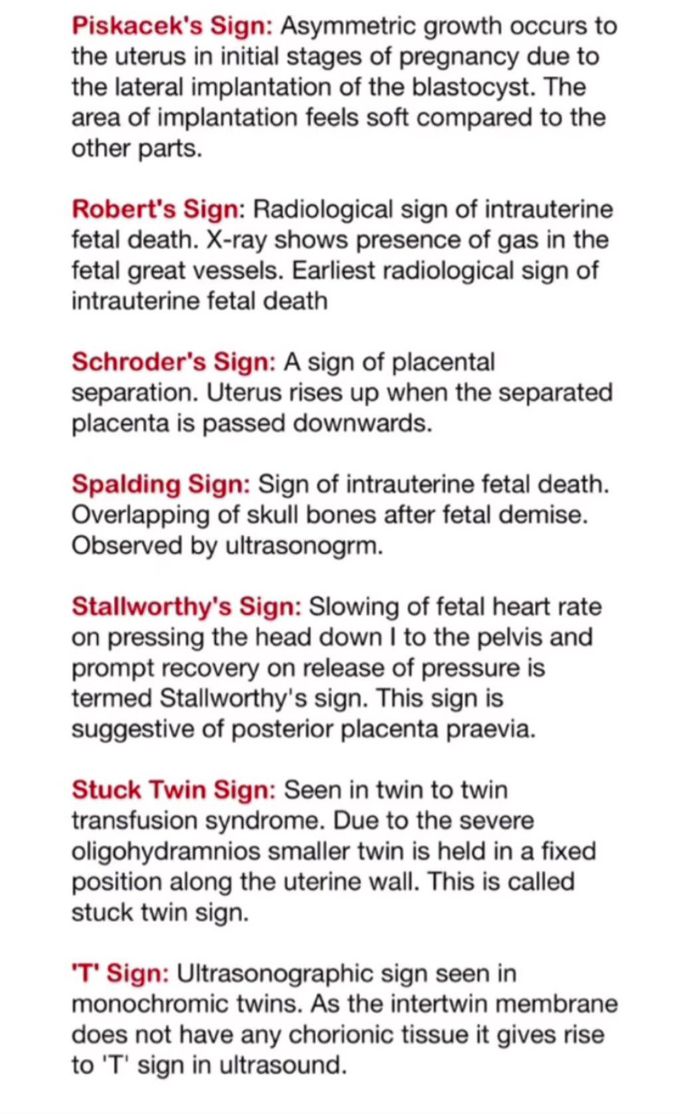 Obstetrics Sign I