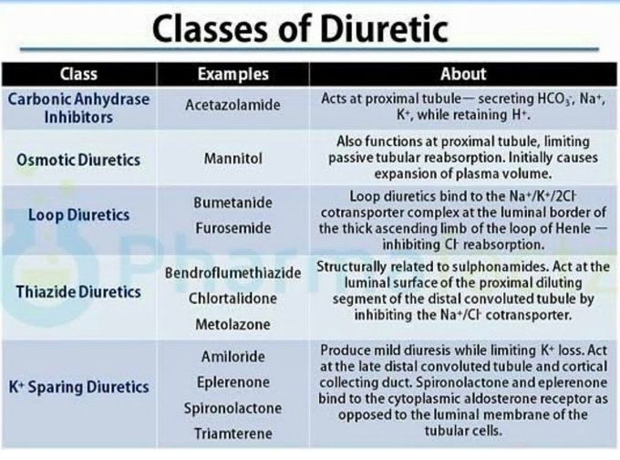 Classes of Diuretics