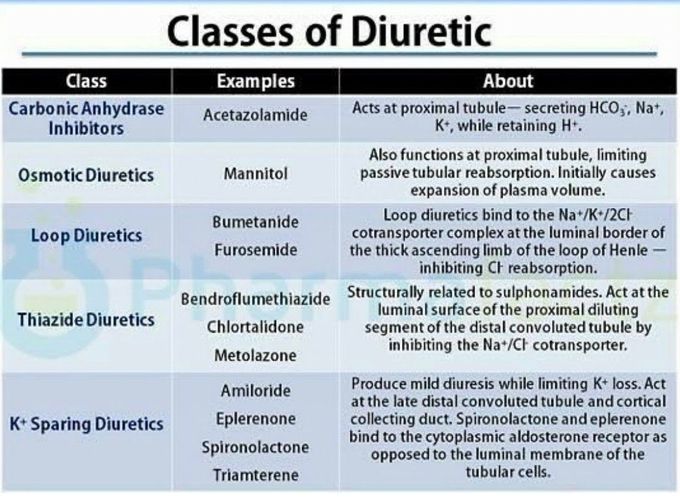 Classes of Diuretics