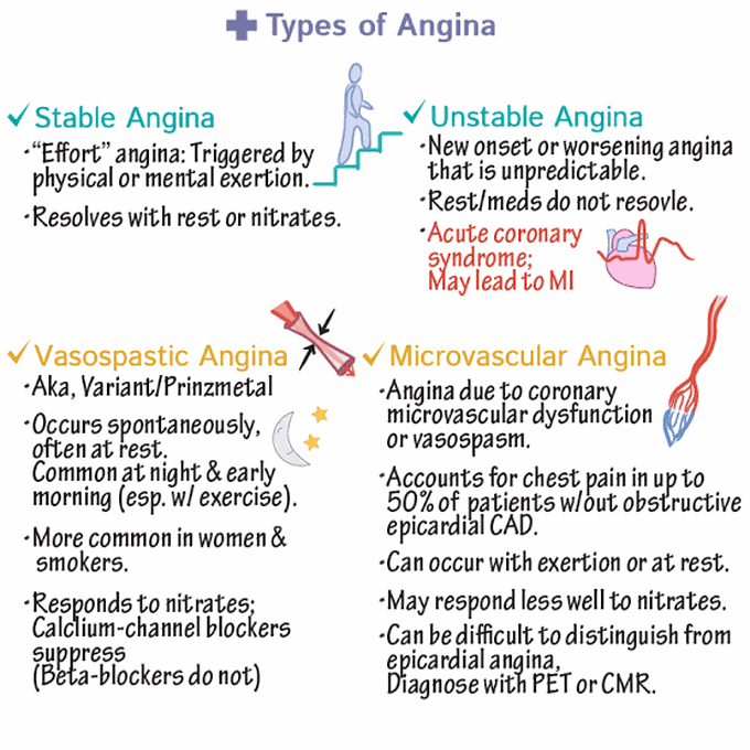 Types of Angina - MEDizzy